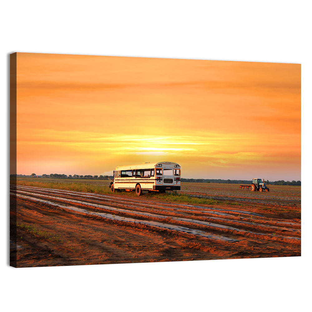 Indiana Farm Field at Golden Hour Wall Art, canvas print, landscape
