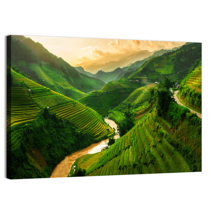 Mu Cang Chai Rice Terraces Wall Art as a canvas print