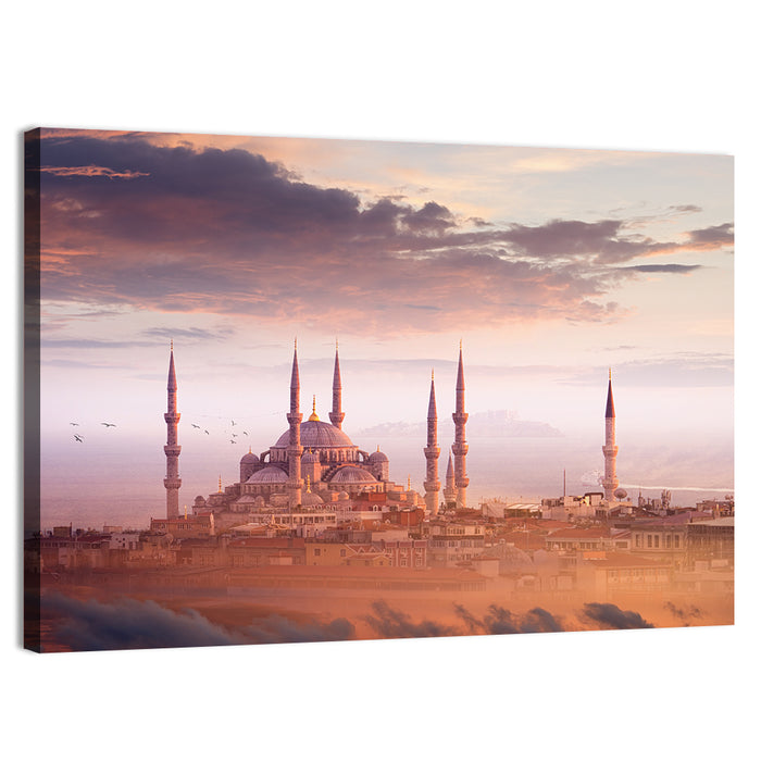 Blue Mosque Sunset, Istanbul Wall Art as a canvas print