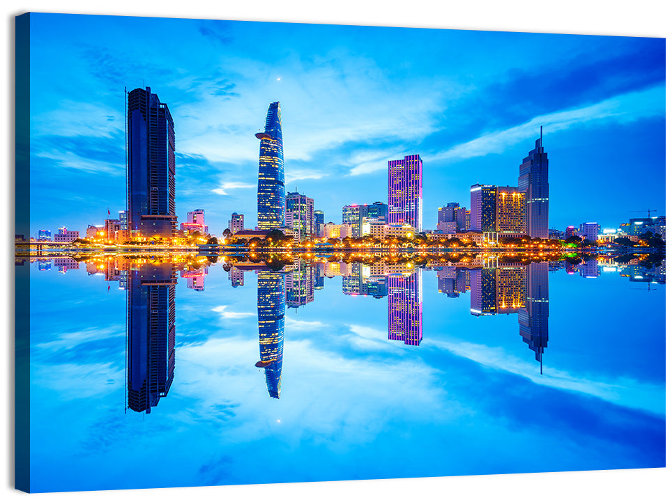 Ho Chi Minh City Skyline at Twilight Wall Art, canvas print, landscape