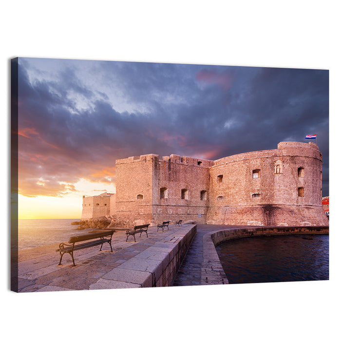 Fort Bokar at Sunset, Dubrovnik Wall Art as a canvas print