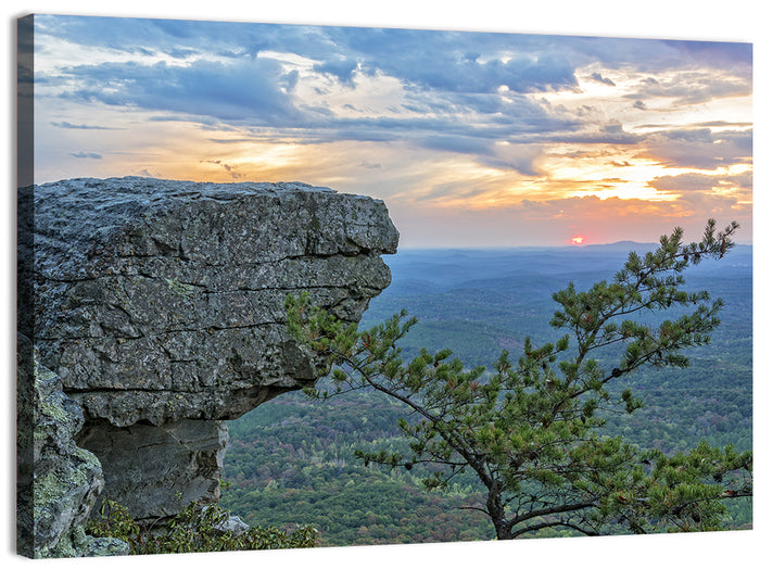 Bald Rock Sunset Over Cheaha State Park Wall Art as a canvas print