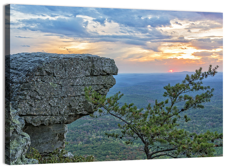 Bald Rock Sunset Over Cheaha State Park Wall Art