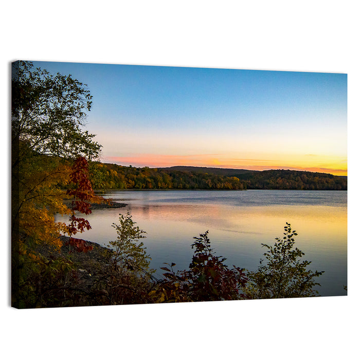Lake Scranton Sunset Wall Art as a canvas print