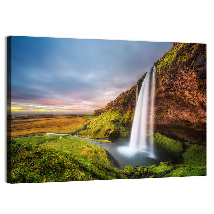 Seljalandsfoss Waterfall Wall Art as a canvas print