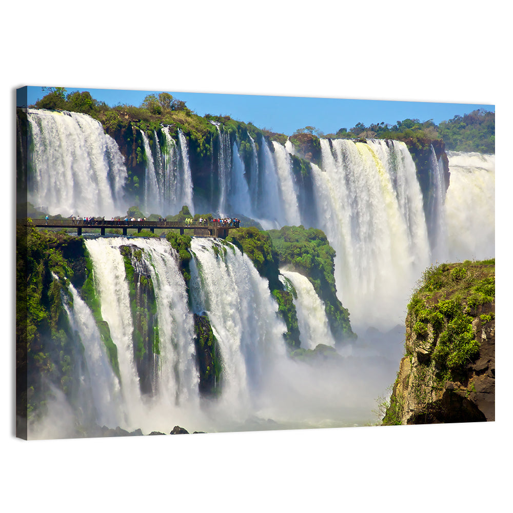 Iguazu Falls Observation Walkway Wall Art, canvas print, landscape