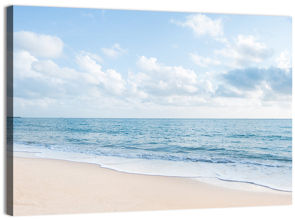 Minimalist Sandy Beach and Gentle Waves Wall Art, canvas print, landscape