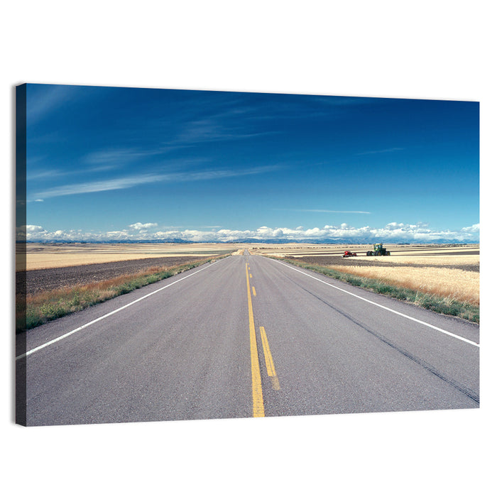 Infinite Road, Montana Wall Art as a canvas print