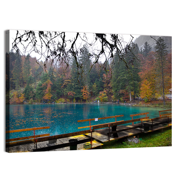 Blausee Crystal Lake Wall Art as a canvas print