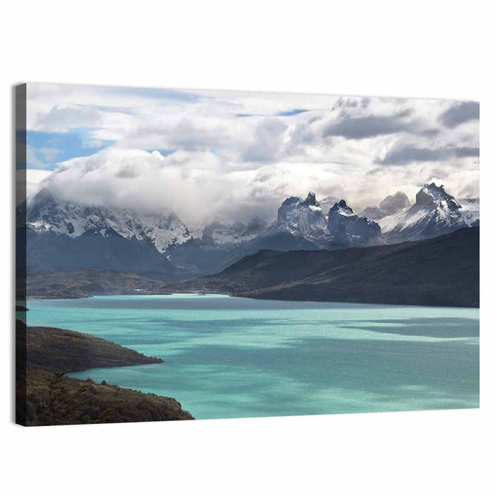Turquoise Lake at Torres Del Paine Wall Art as a canvas print