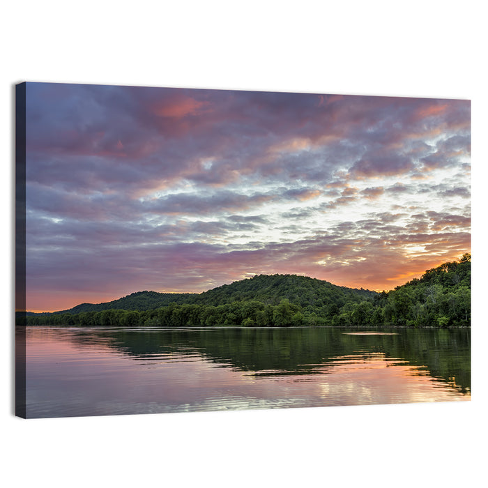 Ohio River Paden City at Dusk Wall Art as a canvas print