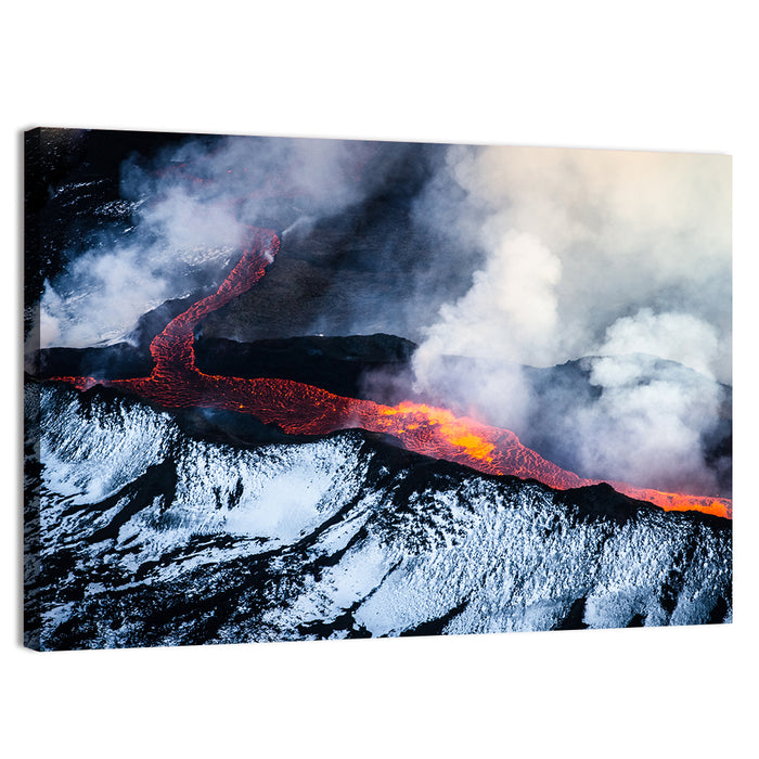 Snow-crusted Lava Flow Wall Art as a canvas print