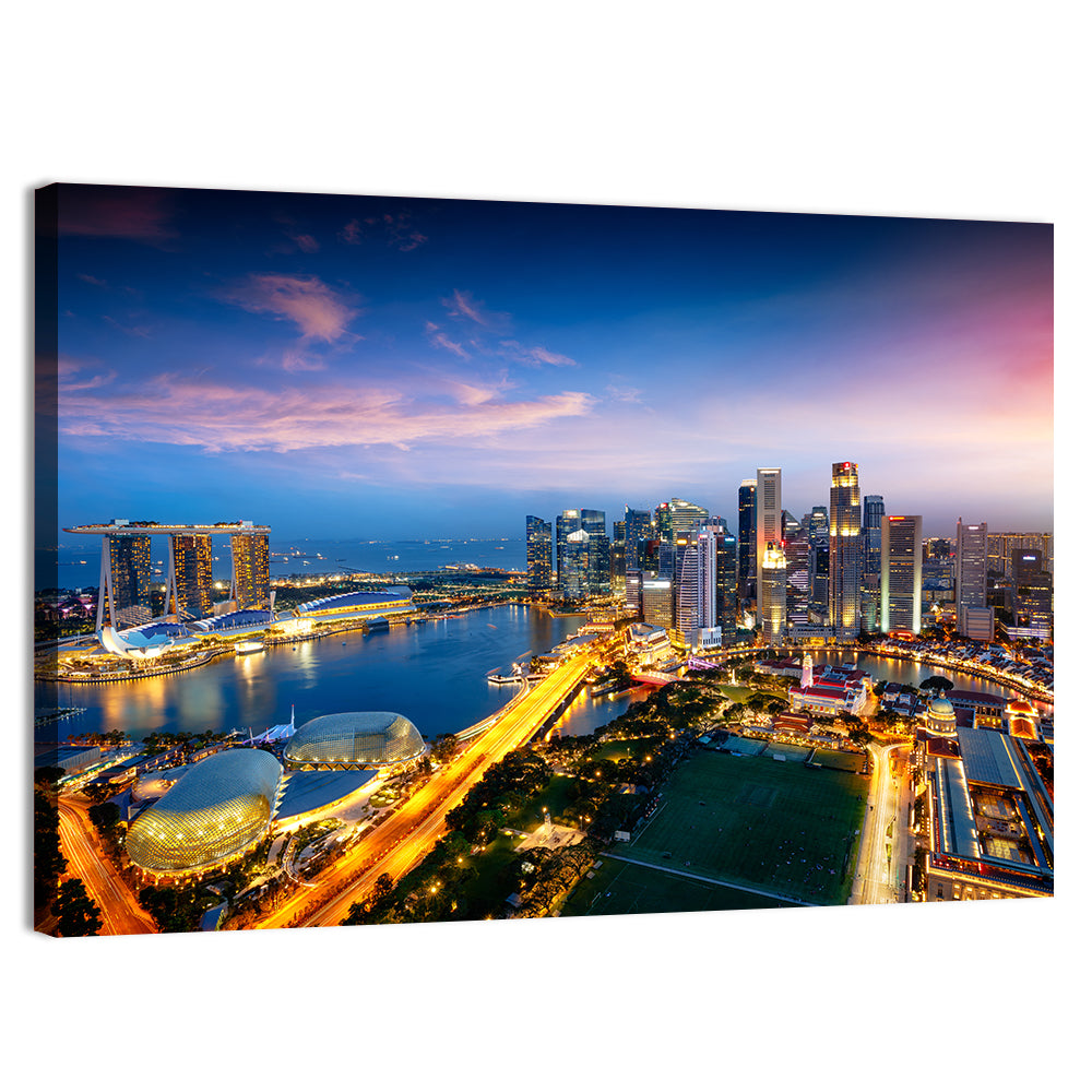 Marina Bay Twilight Singapore Wall Art, canvas print, landscape
