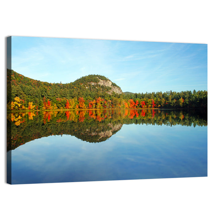 Echo Lake Autumn Reflection Wall Art as a canvas print