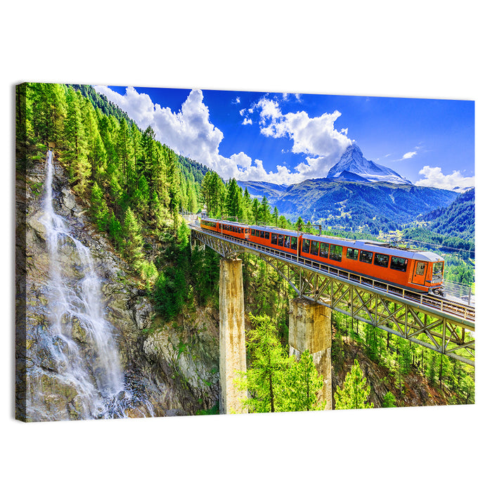 Gornergrat Tourist Train Wall Art as a canvas print