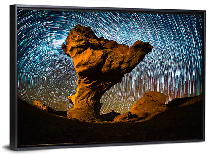 Arbol De Piedra Night Sky Wall Art as a framed canvas