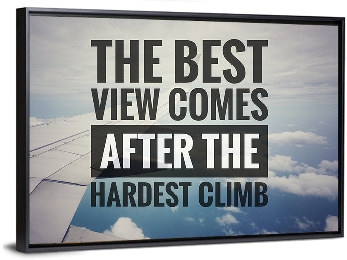 After the Hardest Climb Wall Art as a framed canvas