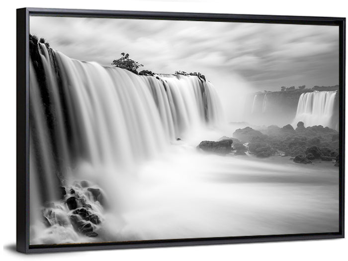 Iguazu Falls in Mist Wall Art as a framed canvas