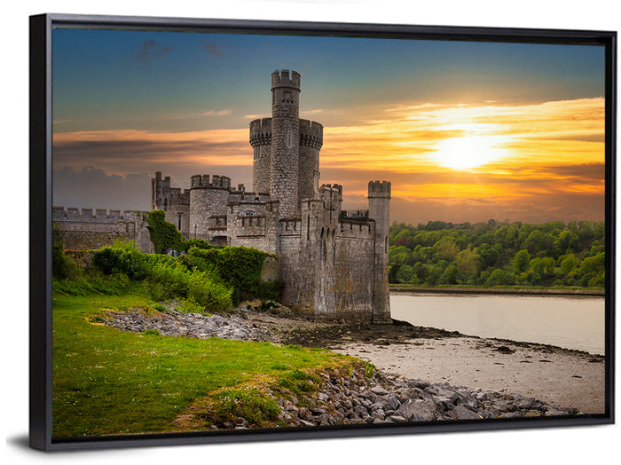 Blackrock Castle at Sunset Wall Art as a framed canvas