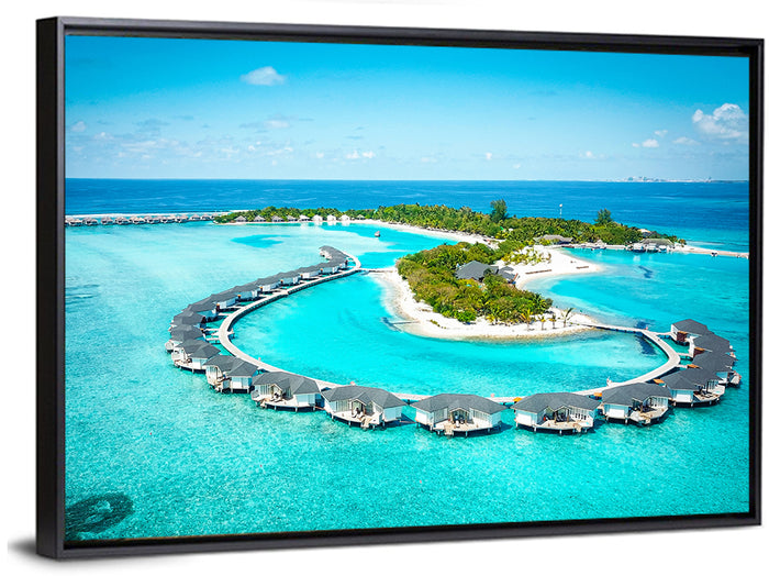 Maldives Private Island Wall Art as a framed canvas