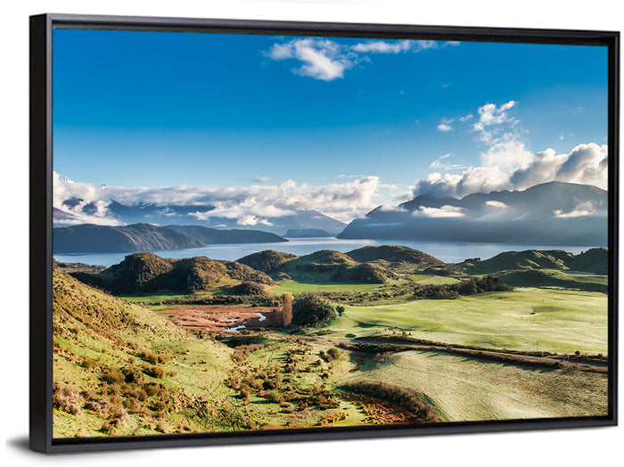 Lake Wanaka and Roys Peak Wall Art as a framed canvas