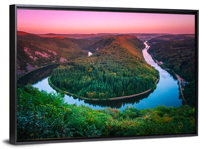Saarschleife River Loop Wall Art as a framed canvas
