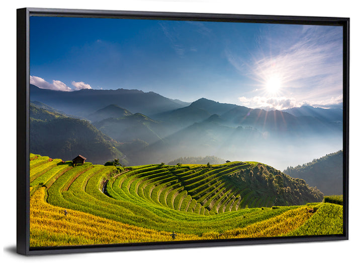 Mu Cang Chai Rice Terraces Wall Art as a framed canvas