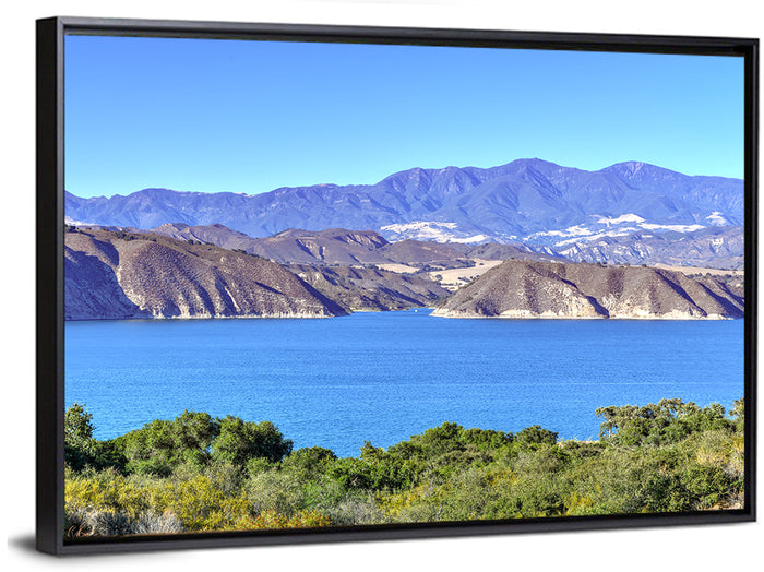 Lake Cachuma Vista Wall Art as a framed canvas