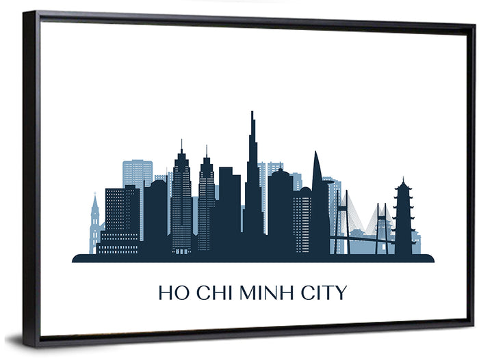 Ho Chi Minh City Skyline Wall Art as a framed canvas