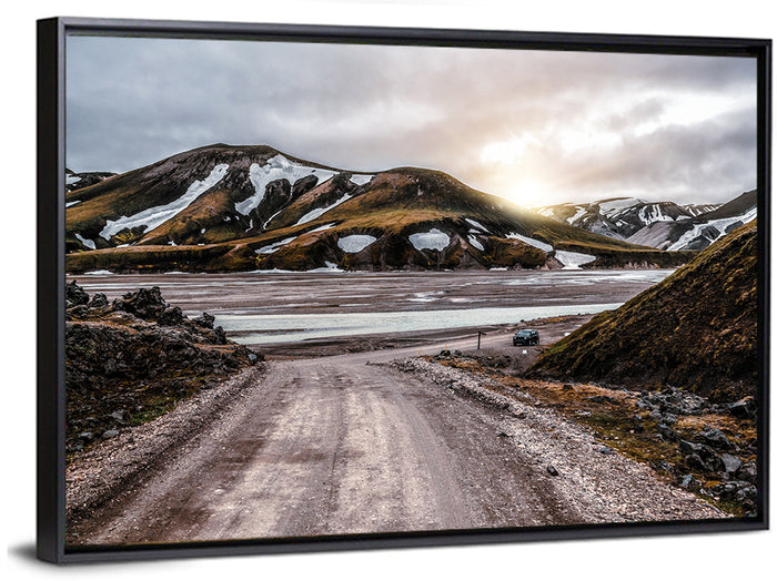 Gravel Road at Landmannalaugar Wall Art as a framed canvas