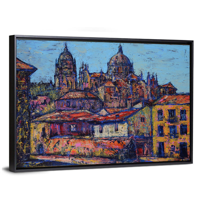 Salamanca Cathedral Rooftops Wall Art as a framed canvas