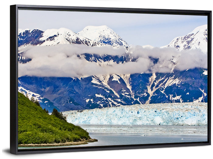Hubbard Glacier and Snowcapped Peaks Wall Art as a framed canvas