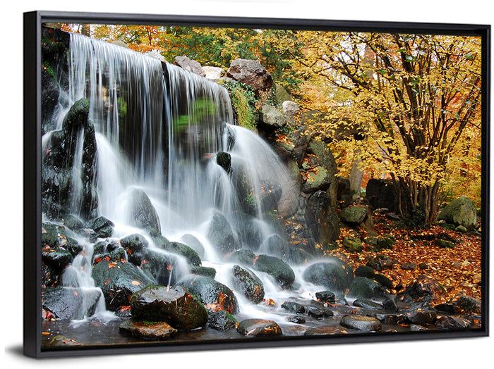 Autumn Waterfall at Sonsbeek Park Wall Art as a framed canvas