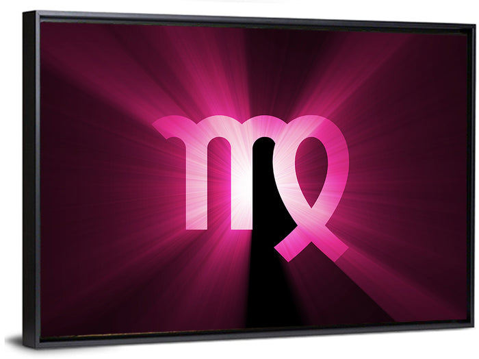 Radiant Virgo Symbol Wall Art as a framed canvas