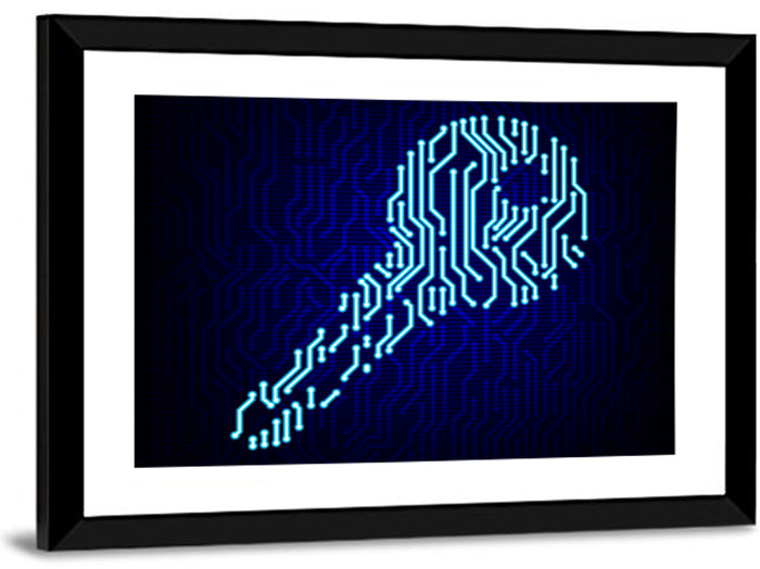 Digital Key Concept Wall Art as a framed print