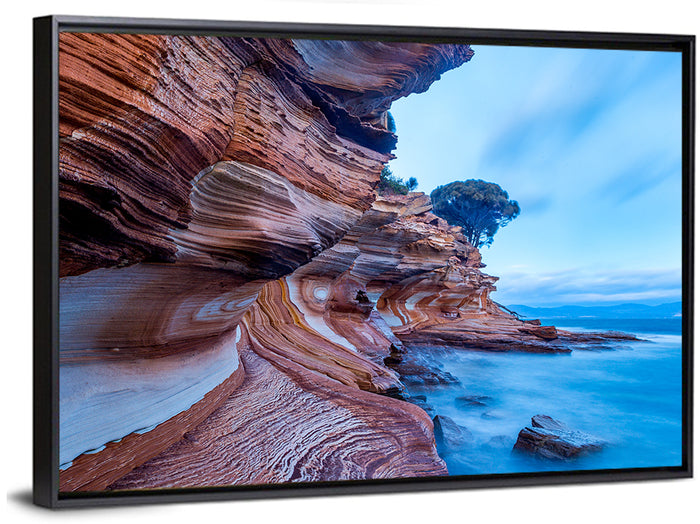 Painted Cliffs, Maria Island Wall Art as a framed canvas