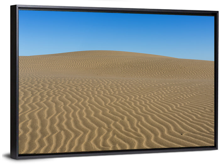 Namib Desert Rippled Sand Dunes Wall Art as a framed canvas