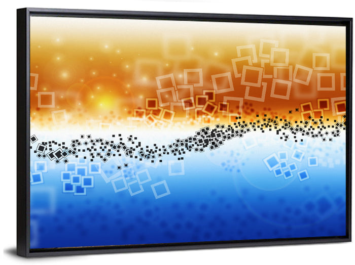Data Transfer Wave Wall Art as a framed canvas