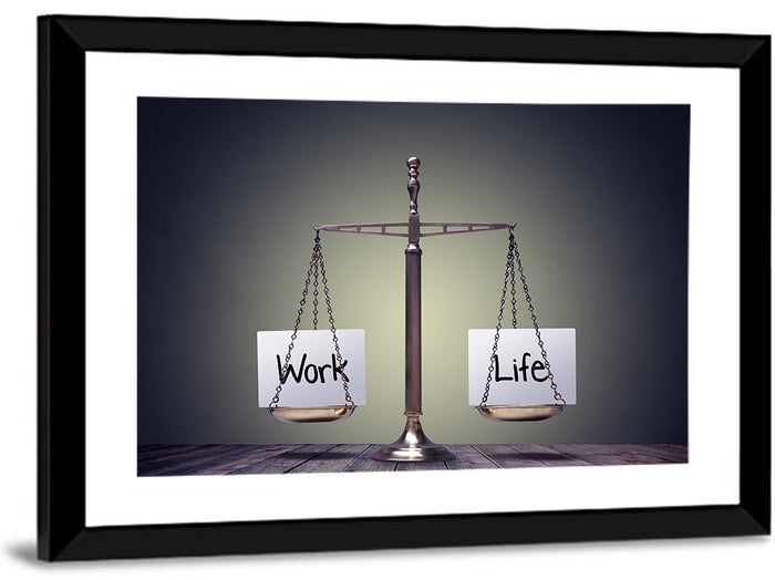 Metallic Scale: Work and Life Wall Art as a framed print
