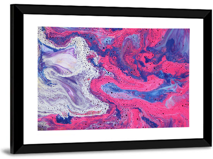 Magenta Bubble Fluid Abstraction Wall Art as a framed print