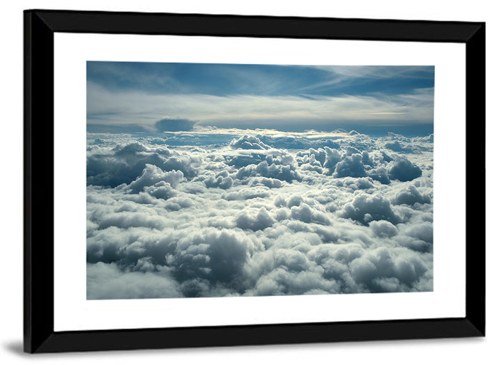 Aerial View Above Clouds Wall Art as a framed print