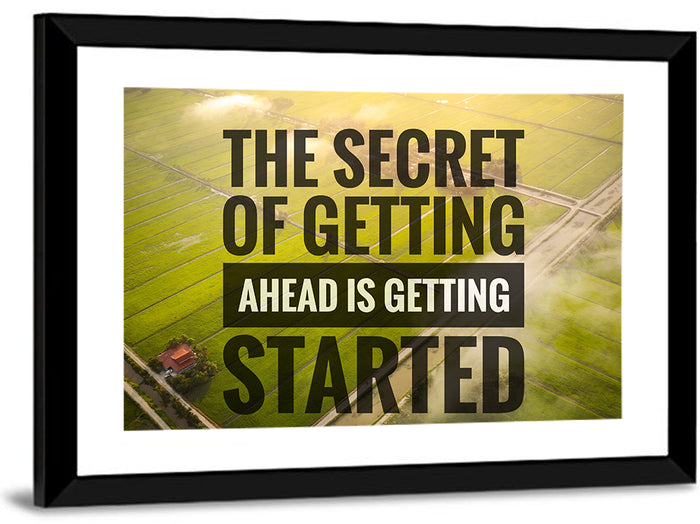 Getting Started Sunlit Farmland Wall Art as a framed print