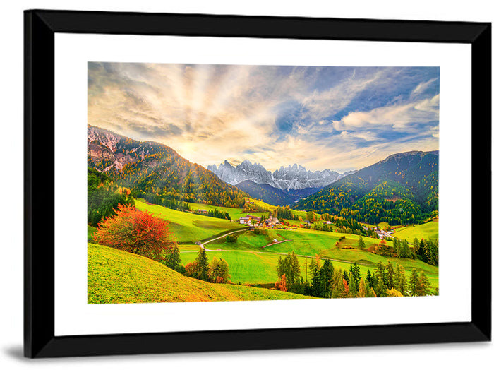 Santa Magdalena Valley at Golden Hour Wall Art as a framed print