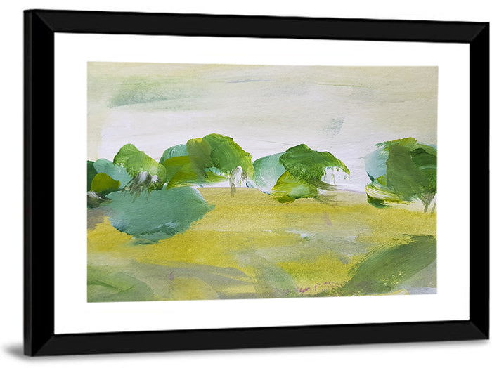 Rural Fields Abstract Wall Art as a framed print