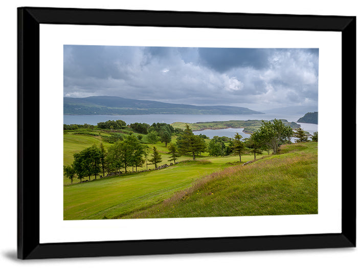Tobermory Bay Coastal Hill Wall Art as a framed print