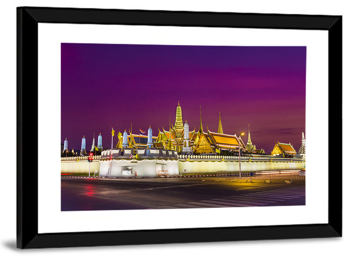 Emerald Buddha, Grand Palace Dusk Wall Art as a framed print