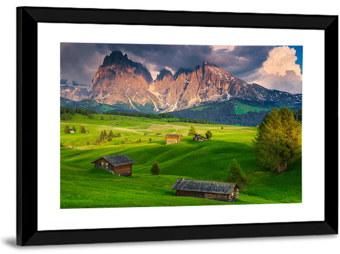 Alpe Di Siusi Meadow, Castelrotto Wall Art as a framed print