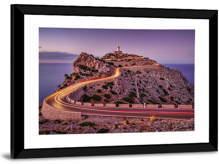 Formentor Lighthouse at Dusk Wall Art as a framed print