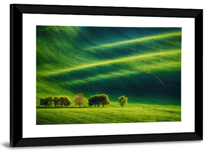 Southern Moravia Rolling Fields Wall Art as a framed print