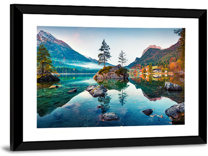 Hintersee Lake Wall Art as a framed print